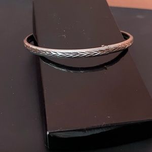 Vintage Marathon 925 Sterling Silver Hinged Bangle Bracelet